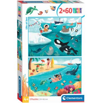 Puzzle pentru copii  Clementoni din 2 x 60 piese - Viața pe mare cu Noli