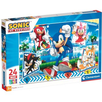Puzzle pentru copii Clementoni din  24 maxi piese - Sonic ariciul