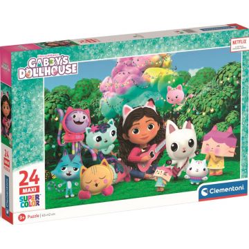 Puzzle pentru copii Clementoni din 24 piese - Casa de păpuși a lui Gabby (varianta 1)