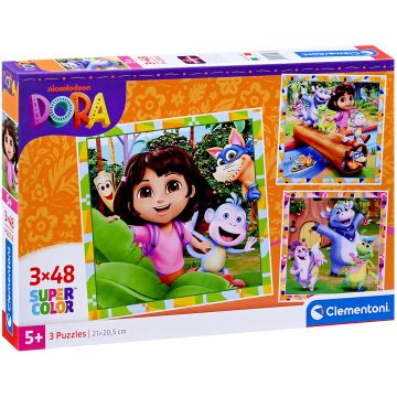 Puzzle pentru copii Clementoni din 3 x 48 piese - Dora Exploratoarea
