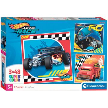 Puzzle pentru copii  Clementoni din 3 x 48 piese - Hot Wheels