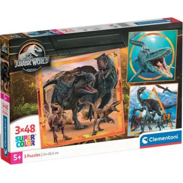 Puzzle pentru copii  Clementoni din  3 x 48 piese - lumea jurasică