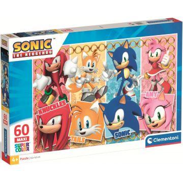 Puzzle pentru copii Clementoni din 60 maxi piese - Sonic Ariciul