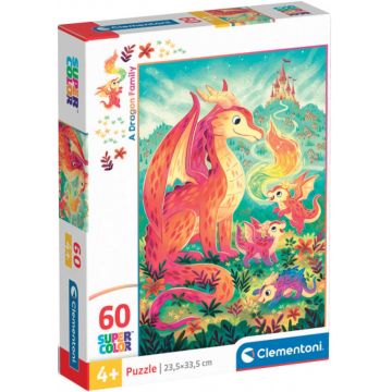 Puzzle pentru copii Clementoni din 60 piese - Familie de dragoni