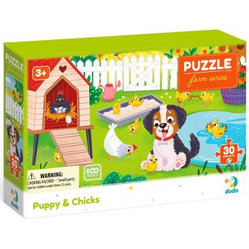 Puzzle pentru copii DoDo din 30 piese - Cățeluș și pui