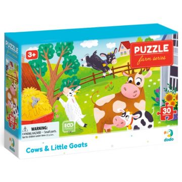Puzzle pentru copii DoDo din 30 piese - Vaci și capre mici