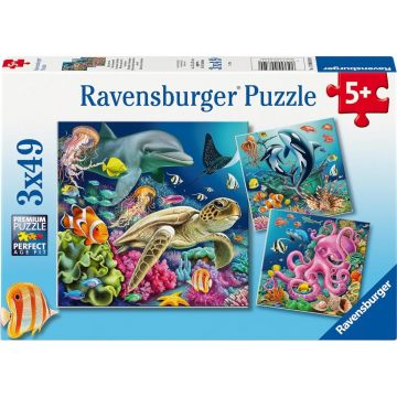 Puzzle pentru copii Ravensburger  3 x 49 piese - Sub apă