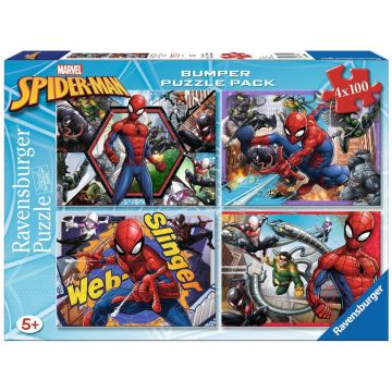 Puzzle Ravensburger 4 de cate 100 piese - Spiderman