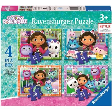 Puzzle Ravensburger 4 în 1 - Casa de păpuși a lui Gabby