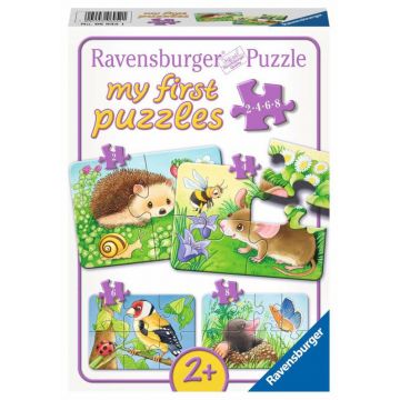Puzzle Ravensburger 4 în 1 - Sweet garden dwellers