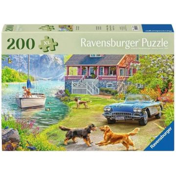 Puzzle Ravensburger din  200 XL piese - Casă de vară lângă lac