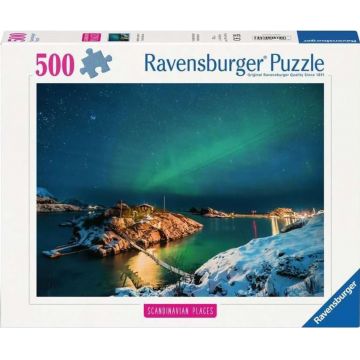 Puzzle Ravensburger din  500 piese - Aurora boreală în Tromso