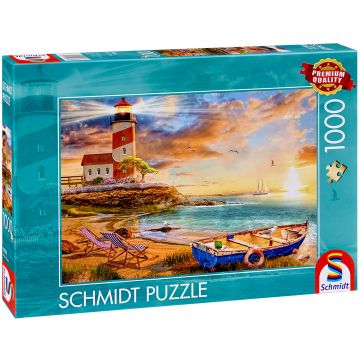 Puzzle Schmidt din 1000 de piese - Apus de soare în golful farului