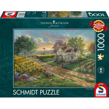 Puzzle Schmidt din 1000 de piese - Câmpuri de floarea-soarelui