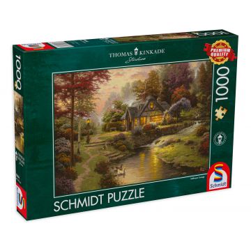 Puzzle Schmidt din 1000 de piese - Casa langa rau, Thomas Kinkade
