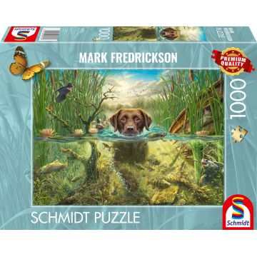 Puzzle Schmidt din 1000 piese - Labrador maro în apă