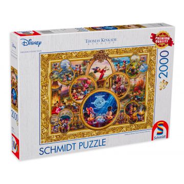 Puzzle Schmidt din 2000 de piese - Mickey și Minnie, colaj de vis, tip 2