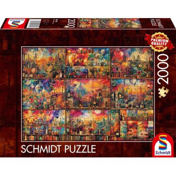 Puzzle Schmidt din 2000 piese - Excursii cu cărți și vin