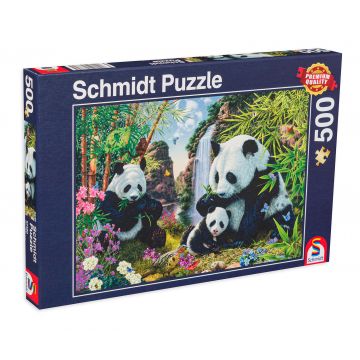 Puzzle Schmidt din 500 de piese - Familia panda