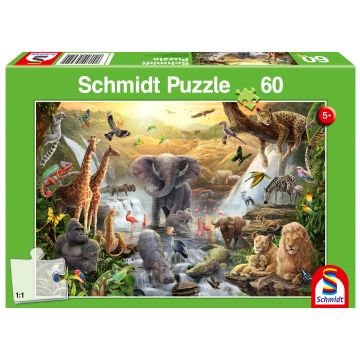 Puzzle Schmidt din 60 de piese - Animale din Africa