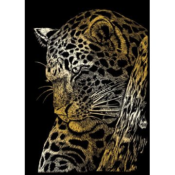 Set de gravură Royal Gold - Leopard, 13 x 18 cm