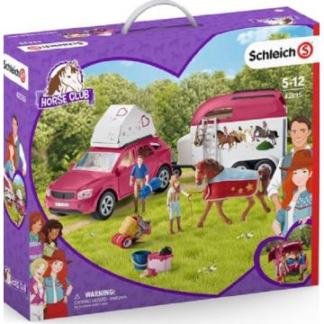 Set de joaca Schleich Horse Club - Tabara de echitatie cu masina si remorca