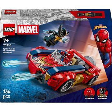 Constructor LEGO Marvel Super Heroes - Spider-Man cu o mașină împotriva lui Venom în Wolverine (76336)