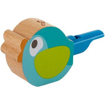 Fluier din lemn  Hape - Pasare, turcoaz
