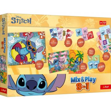 Joc de societate Mix & Play 8 in 1: Stitch - Pentru copii