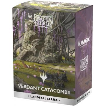 Protecții pentru carduri  Dragon Shield - Matte Dual Art Sleeves Standard Size, Landfall Series: Verdant Catacombs (100 buc.)