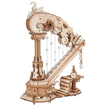 Puzzle 3D din lemn Robo Time din 350 de piese - Harpa magică