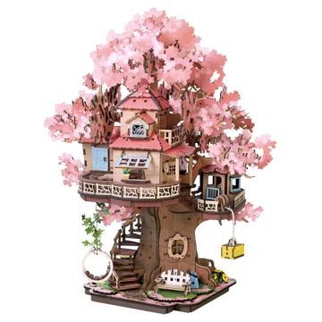 Puzzle 3D din lemn Robo Time din 535 de piese - Căsuță în copac