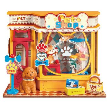 Puzzle 3D din lemn Robo Time din 76 de piese - Magazin de animale de companie