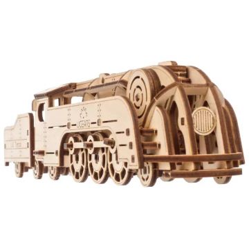 Puzzle 3D din lemn Ugears din 172 piese - Mini locomotivă