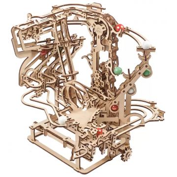 Puzzle 3D din lemn Ugears din 400 piese - Pistă pentru bile de marmură
