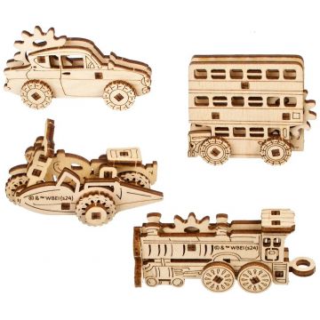 Puzzle 3D din lemn Ugears din 61 piese - Harry Potter: Mașini fantastice