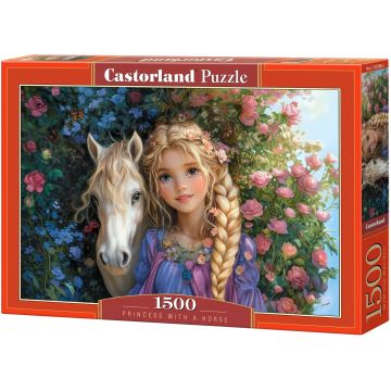 Puzzle Castorland din 1500 piese - Prințesă cu cal