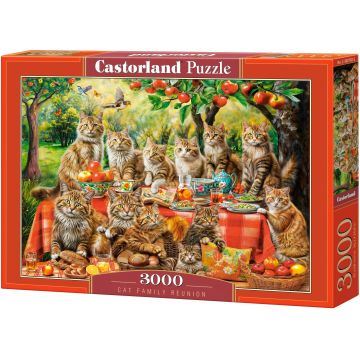 Puzzle Castorland din 3000 piese - Adunarea familiei de pisici