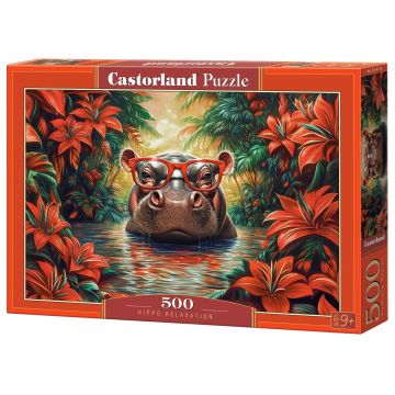 Puzzle Castorland din 500 piese - Hipopotam relaxant