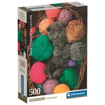 Puzzle Clementoni de 500 piese - Pisicuță pufoasă