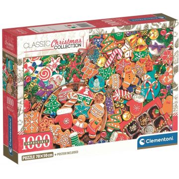 Puzzle Clementoni din 1000 piese - Dulciuri de Crăciun