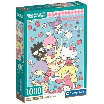 Puzzle Clementoni din 1000 piese - Hello Kitty și prietenii, varianta 1