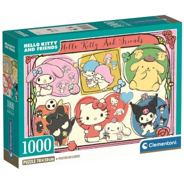Puzzle Clementoni din 1000 piese Hello Kitty și prietenii, varianta 2