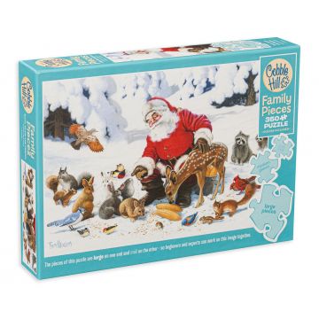 Puzzle Cobble Hill de 350 piese - Mos Craciun si prietenii, Puzzle de familie