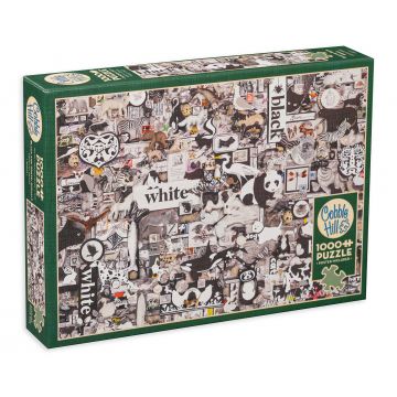 Puzzle Cobble Hill din 1000 de piese - Animale alb-negru, Shelley Davis