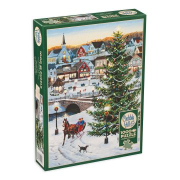 Puzzle Cobble Hill din 1000 de piese - Bradul de Craciun taranesc
