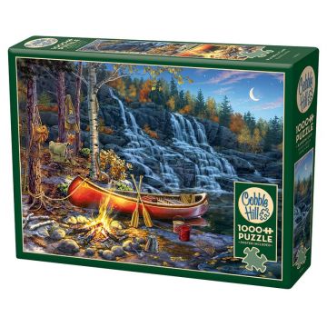Puzzle Cobble Hill din 1000 de piese - Camping la cascadă