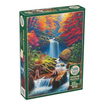 Puzzle Cobble Hill din 1000 de piese - Cascadă magică de toamnă