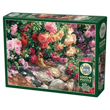 Puzzle Cobble Hill din 1000 de piese - Flori și păsări