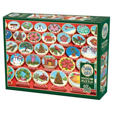 Puzzle Cobble Hill din 1000 de piese - Fursecuri de Crăciun